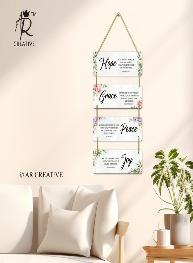 AR Creative Hope, Grace, Peace, Joy - Bible Verse Wall Hanging For Home Decoration, Bible Quotes MDF Wooden Wall Art, Bible Verse, Home, Office Decor, Wall Wood Hanger (15 inch x 11 inch) - Image 3